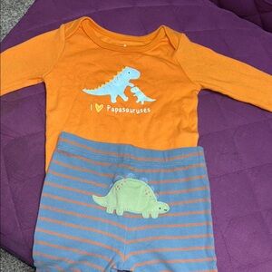 Cute Orange Dinosaur Baby Set